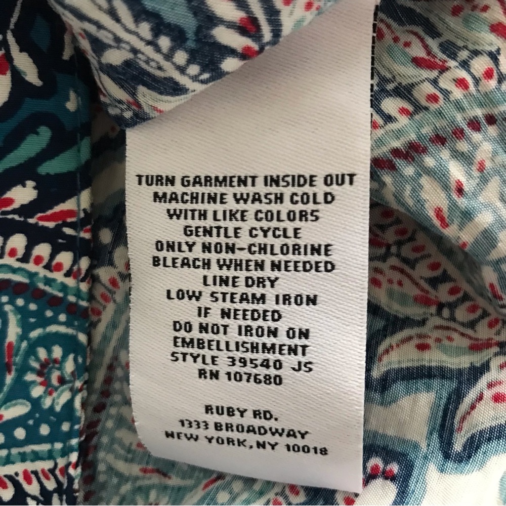 Ruby Rd. Paisley Button Down Shirt‎ - Picture 2 of 5